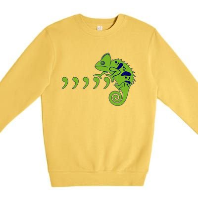 COMMA CHAMELEON FUNNY SONG PARODY MEME Premium Crewneck Sweatshirt