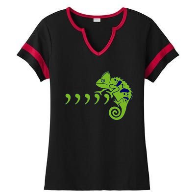 COMMA CHAMELEON FUNNY SONG PARODY MEME Ladies Halftime Notch Neck Tee