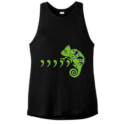 COMMA CHAMELEON FUNNY SONG PARODY MEME Ladies PosiCharge Tri-Blend Wicking Tank