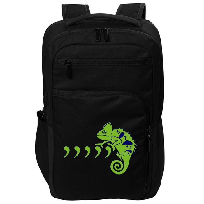 COMMA CHAMELEON FUNNY SONG PARODY MEME Impact Tech Backpack