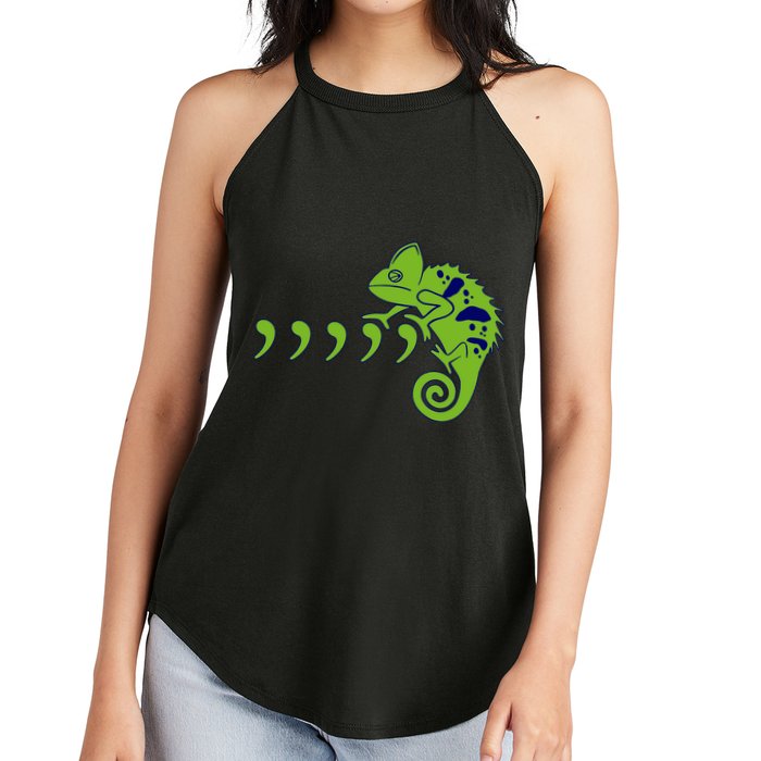 COMMA CHAMELEON FUNNY SONG PARODY MEME Women's Perfect Tri Rocker Tank
