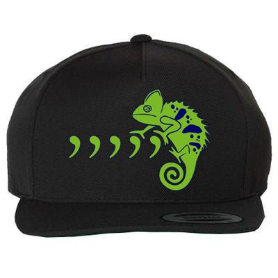 COMMA CHAMELEON FUNNY SONG PARODY MEME Wool Snapback Cap