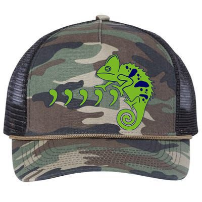 COMMA CHAMELEON FUNNY SONG PARODY MEME Retro Rope Trucker Hat Cap