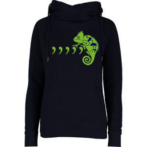 COMMA CHAMELEON FUNNY SONG PARODY MEME Womens Funnel Neck Pullover Hood