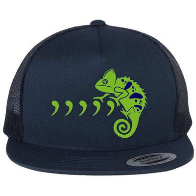 COMMA CHAMELEON FUNNY SONG PARODY MEME Flat Bill Trucker Hat