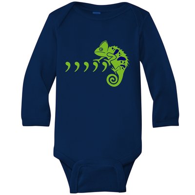 COMMA CHAMELEON FUNNY SONG PARODY MEME Baby Long Sleeve Bodysuit