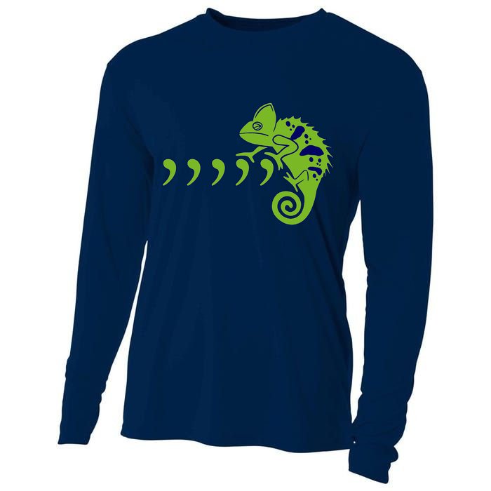 COMMA CHAMELEON FUNNY SONG PARODY MEME Cooling Performance Long Sleeve Crew