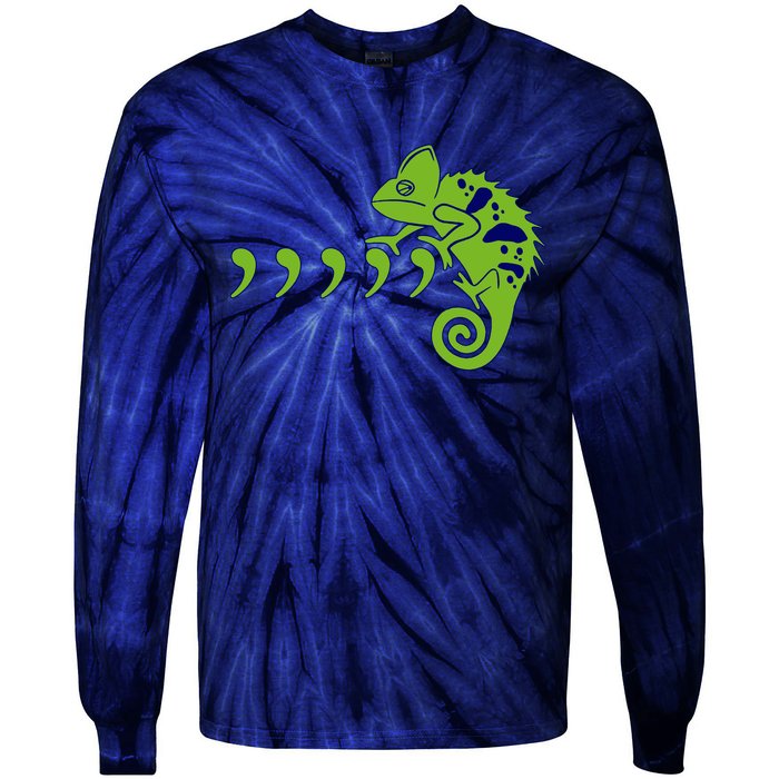 COMMA CHAMELEON FUNNY SONG PARODY MEME Tie-Dye Long Sleeve Shirt