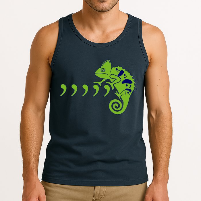 COMMA CHAMELEON FUNNY SONG PARODY MEME Tank Top