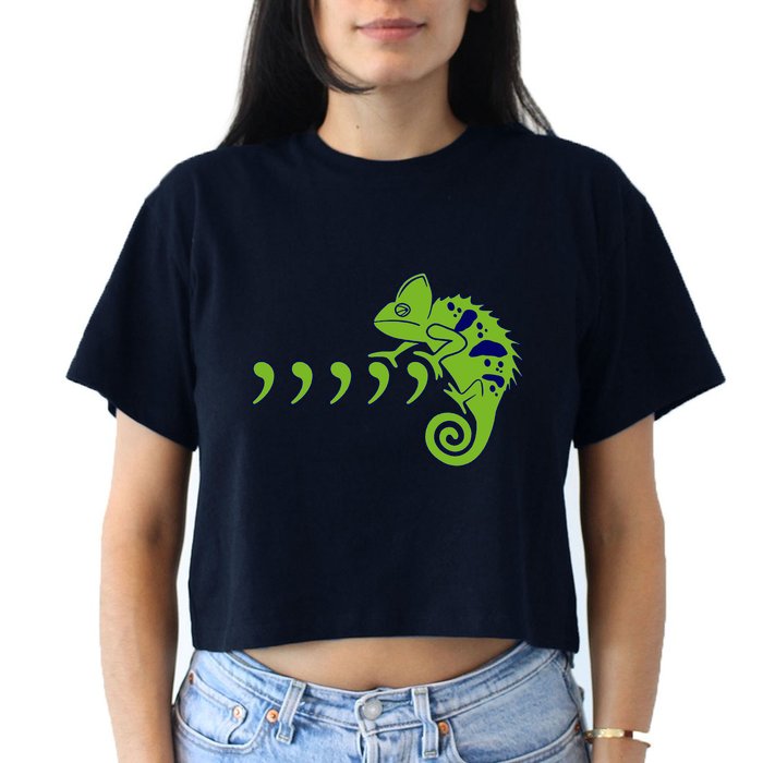 COMMA CHAMELEON FUNNY SONG PARODY MEME Crop Top
