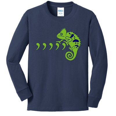 COMMA CHAMELEON FUNNY SONG PARODY MEME Kids Long Sleeve Shirt