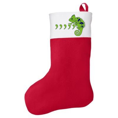 COMMA CHAMELEON FUNNY SONG PARODY MEME Felt Holiday Christmas Stocking