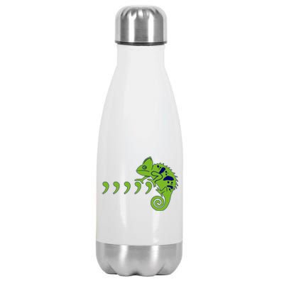 COMMA CHAMELEON FUNNY SONG PARODY MEME Stainless Steel Insulated Water Bottle