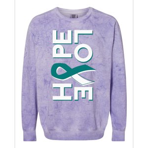 Cervical Cancer Fight Cancer Ribbon Colorblast Crewneck Sweatshirt