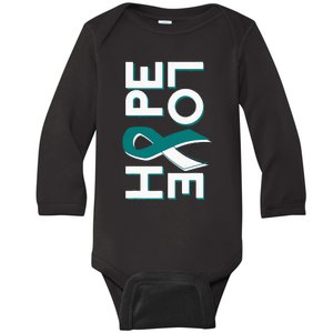 Cervical Cancer Fight Cancer Ribbon Baby Long Sleeve Bodysuit