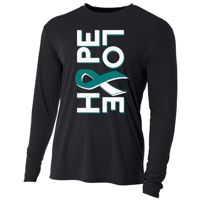 Cervical Cancer Fight Cancer Ribbon Cooling Performance Long Sleeve Crew