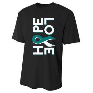 Cervical Cancer Fight Cancer Ribbon Performance Sprint T-Shirt