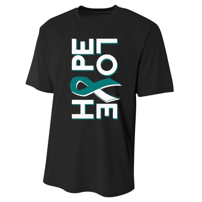 Cervical Cancer Fight Cancer Ribbon Performance Sprint T-Shirt