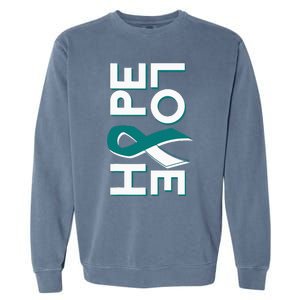 Cervical Cancer Fight Cancer Ribbon Garment-Dyed Sweatshirt