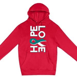 Cervical Cancer Fight Cancer Ribbon Premium Pullover Hoodie