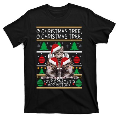 Cats Christmas Funny Ornaments Pajama Family Gift T-Shirt