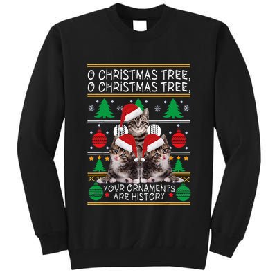 Cats Christmas Funny Ornaments Pajama Family Gift Tall Sweatshirt