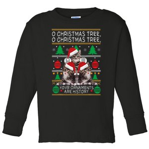 Cats Christmas Funny Ornaments Pajama Family Gift Toddler Long Sleeve Shirt