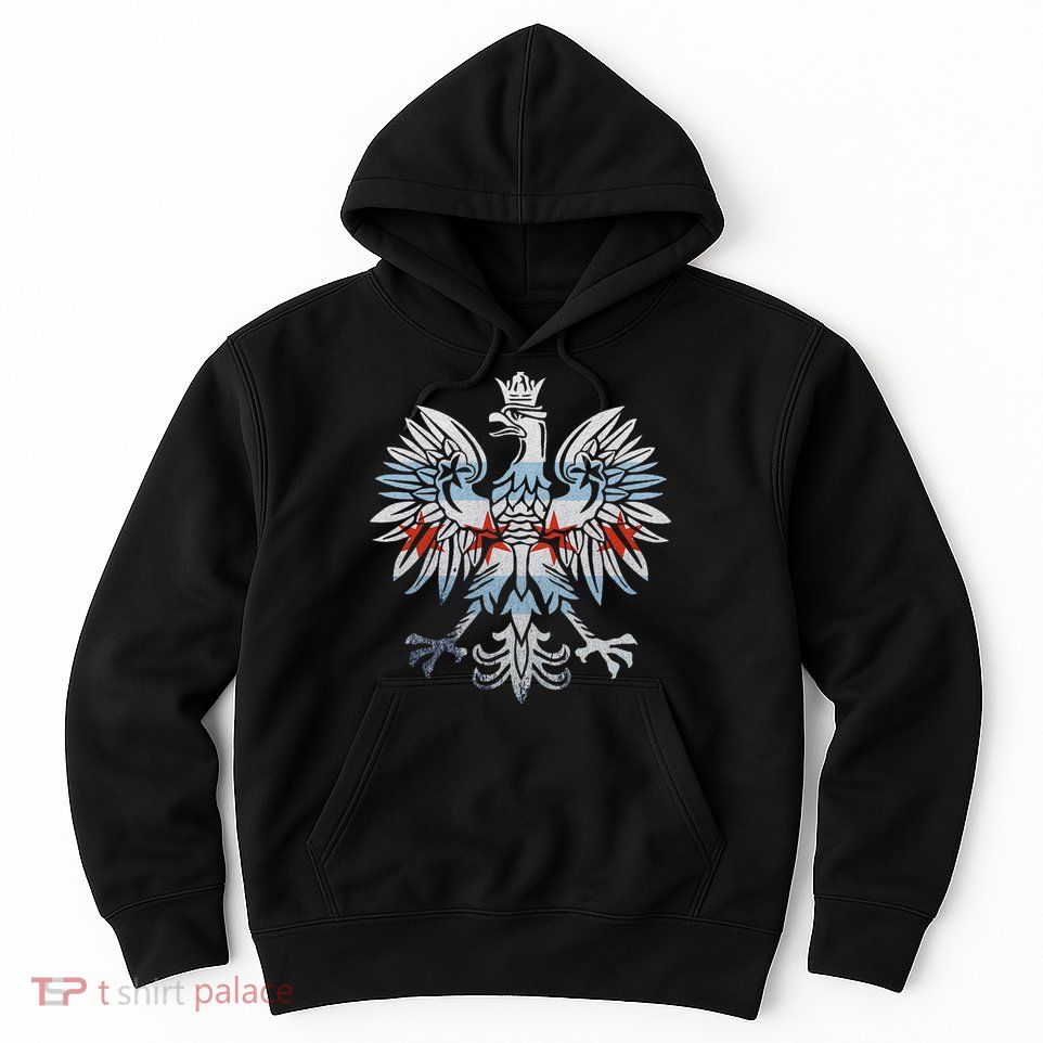 Cool Chicago Flag Polish Eagle Funny Illinois Emblem Hoodie