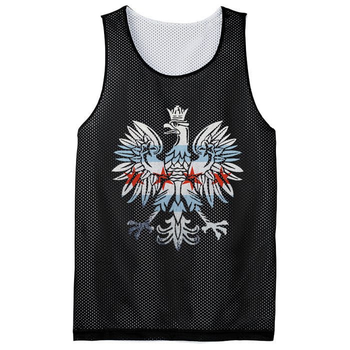 Cool Chicago Flag Polish Eagle Funny Illinois Emblem Mesh Reversible Basketball Jersey Tank