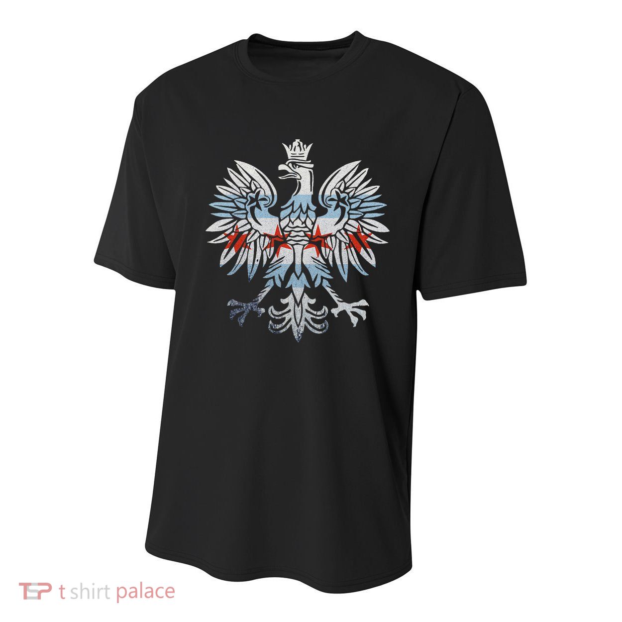 Cool Chicago Flag Polish Eagle Funny Illinois Emblem Youth Performance Sprint T-Shirt