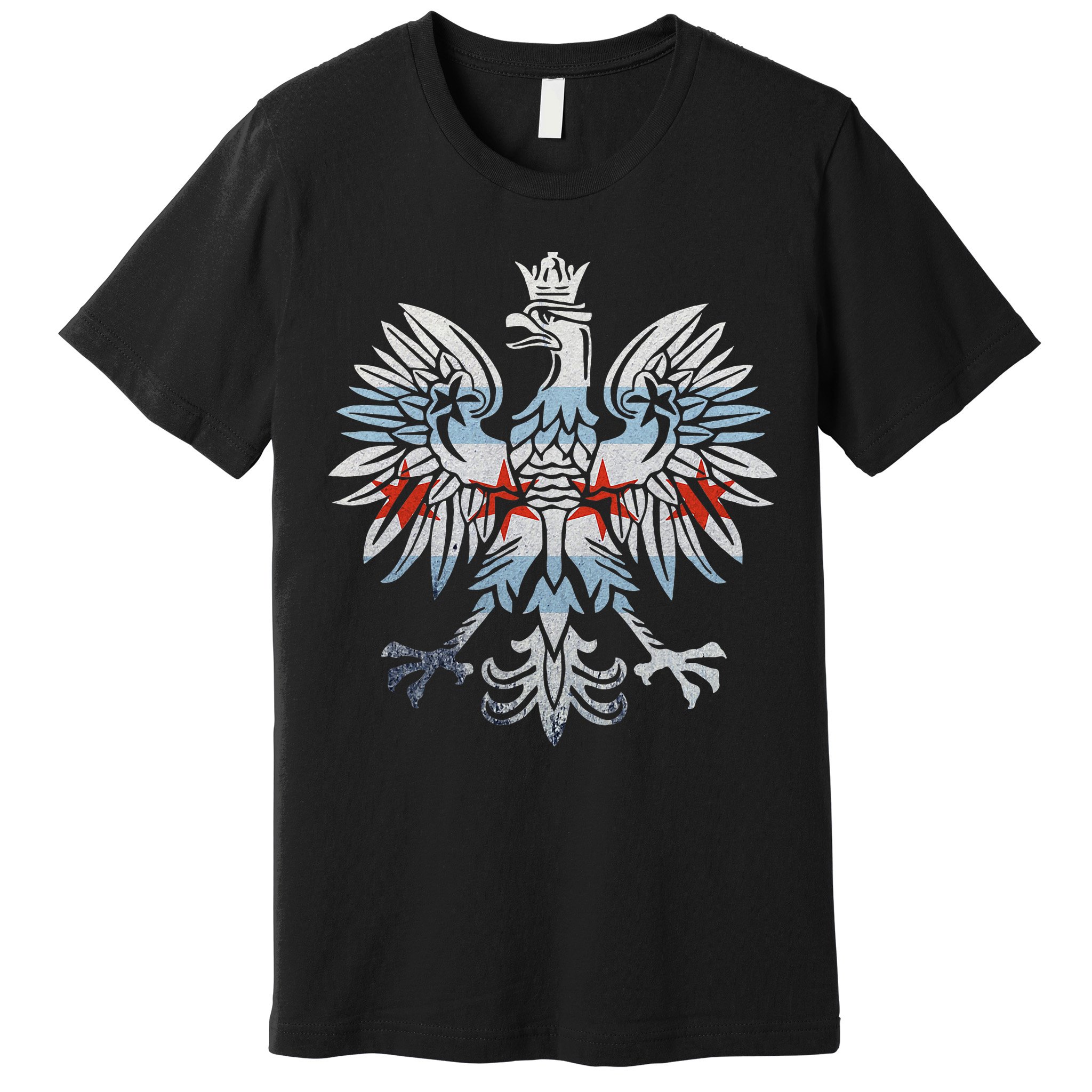 Cool Chicago Flag Polish Eagle Funny Illinois Emblem Premium T-Shirt