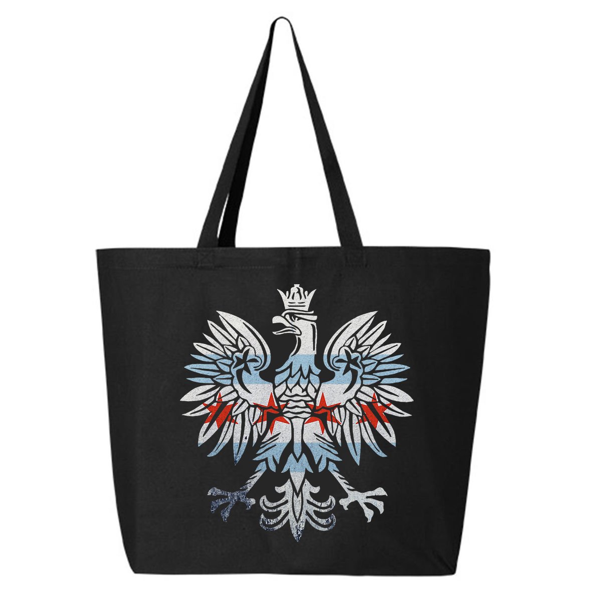 Cool Chicago Flag Polish Eagle Funny Illinois Emblem 25L Jumbo Tote