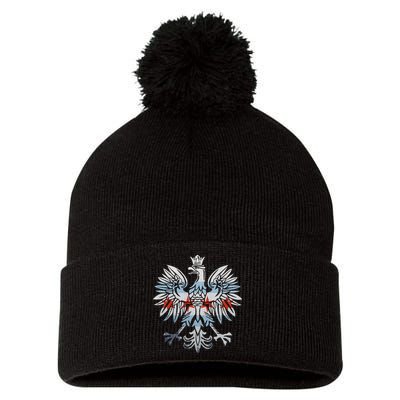 Cool Chicago Flag Polish Eagle Funny Illinois Emblem Pom Pom 12in Knit Beanie