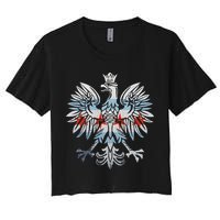 Cool Chicago Flag Polish Eagle Funny Illinois Emblem Women's Crop Top Tee