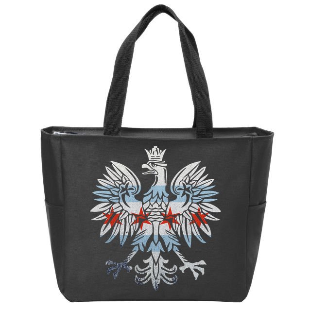 Cool Chicago Flag Polish Eagle Funny Illinois Emblem Zip Tote Bag