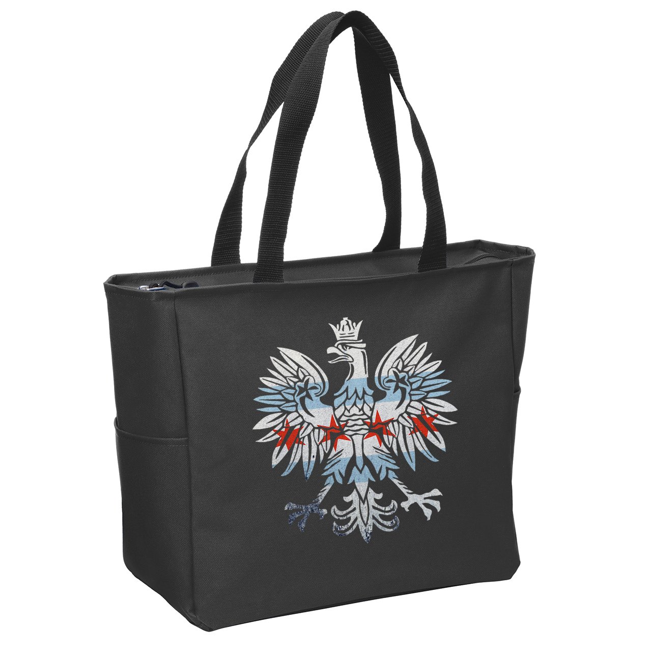 Cool Chicago Flag Polish Eagle Funny Illinois Emblem Zip Tote Bag