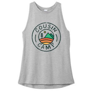 Cousin Camp Friends Summer Travel Family Camping Vacation Ladies PosiCharge Tri-Blend Wicking Tank