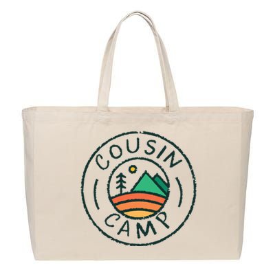 Cousin Camp Friends Summer Travel Family Camping Vacation Cotton Canvas Jumbo Tote