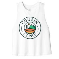 Cousin Camp Friends Summer Travel Family Camping Vacation Women's Racerback Cropped Tank