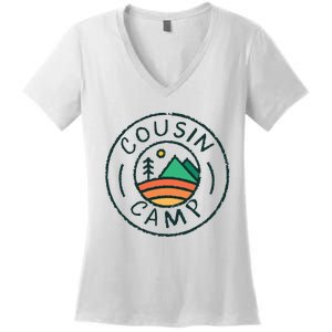 Cousin Camp Friends Summer Travel Family Camping Vacation Women's V-Neck T-Shirt