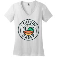 Cousin Camp Friends Summer Travel Family Camping Vacation Women's V-Neck T-Shirt