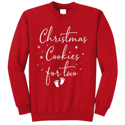 Christmas Cookies For Two Christmas Pregnancy Announcement Sweatshirt