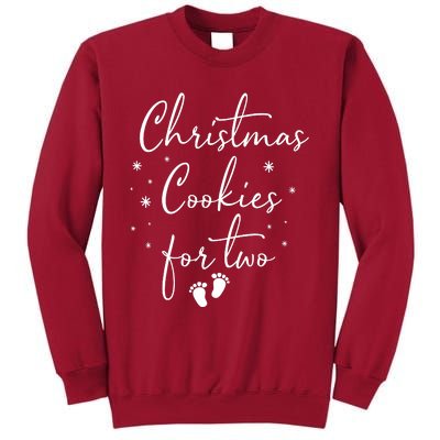 Christmas Cookies For Two Christmas Pregnancy Announcement Tall Sweatshirt