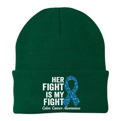 Colon Cancer Gift Her Fight Is My Fight Colorectal Awareness Gift Knit Cap Winter Beanie