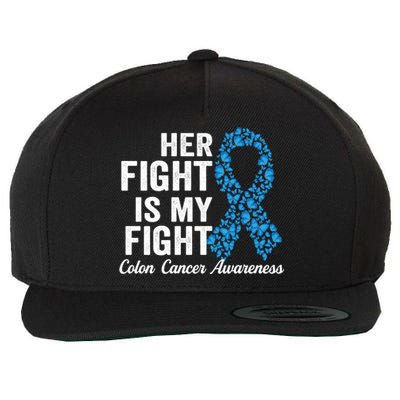 Colon Cancer Gift Her Fight Is My Fight Colorectal Awareness Gift Wool Snapback Cap