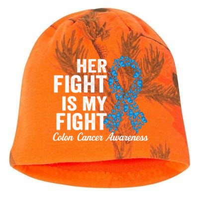 Colon Cancer Gift Her Fight Is My Fight Colorectal Awareness Gift Kati - Camo Knit Beanie