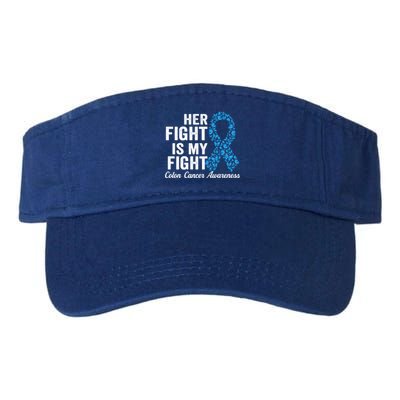 Colon Cancer Gift Her Fight Is My Fight Colorectal Awareness Gift Valucap Bio-Washed Visor