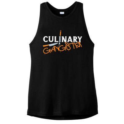 Cooking Cook Gangster Kitchen Chef Culinary Gangster Ladies PosiCharge Tri-Blend Wicking Tank