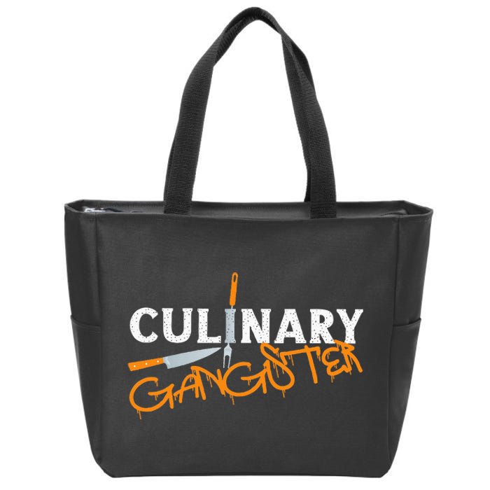 Cooking Cook Gangster Kitchen Chef Culinary Gangster Zip Tote Bag