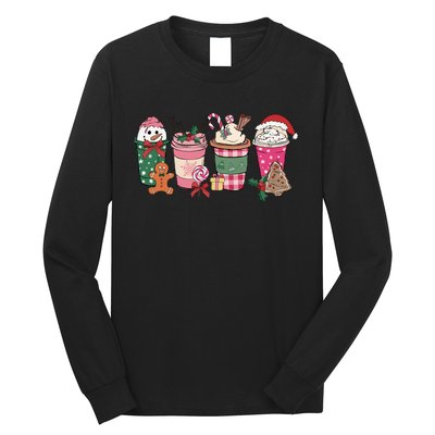 Coffee Christmas Gingerbread Pink Wo Latte Cozy Winter Long Sleeve Shirt